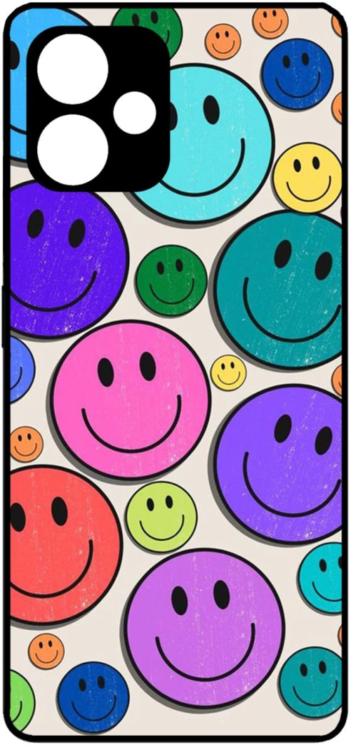 COLORFUL FACES Protective Hard Case black Θήκη για Xiaomi Redmi 12 5G