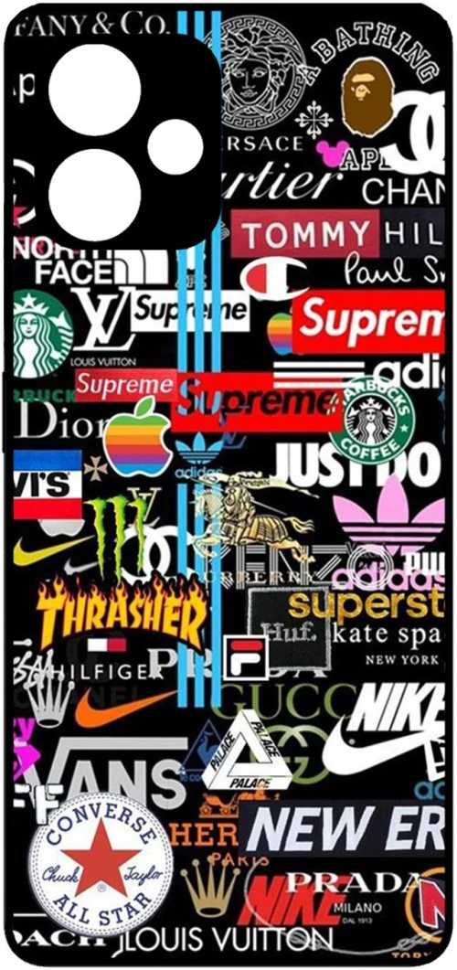 Stickers Brands Protective Hard Case black Θήκη για Xiaomi Redmi 12 5G