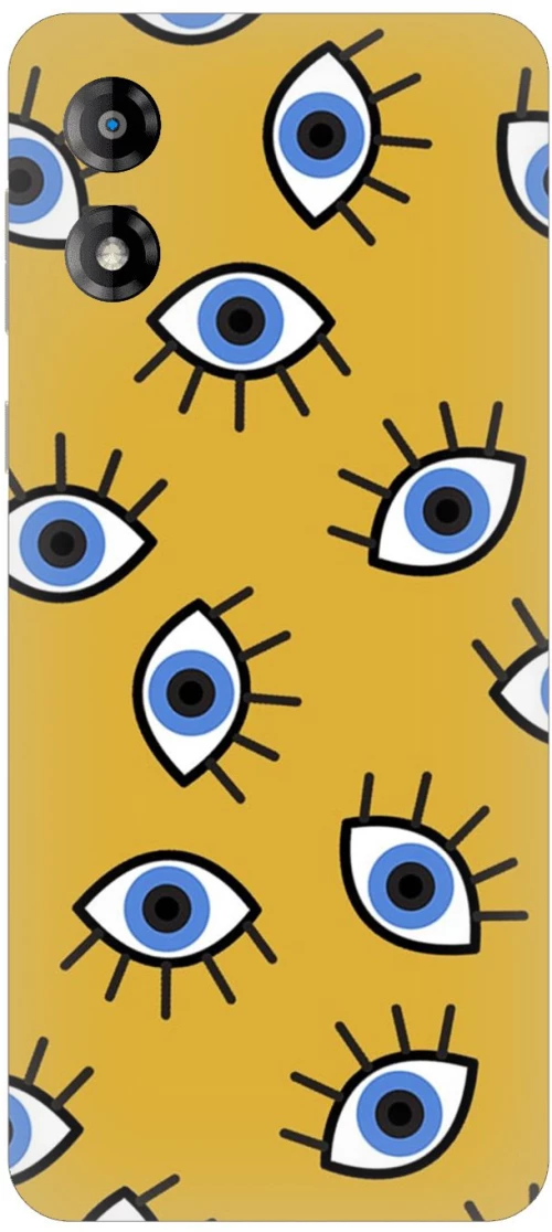 Eyes in Yellow Silicone Case θήκη για Motorola Moto E13 4G