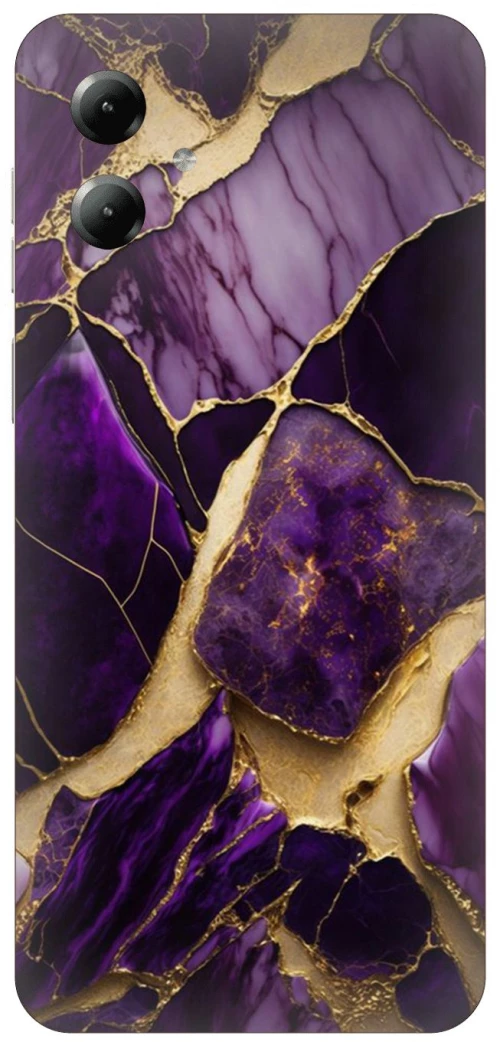 Marble Black-Purple Silicone Case θήκη για Motorola Moto G14 4G