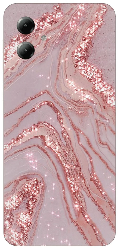 Marble Pink Silicone Case θήκη για Motorola Moto G54 5G