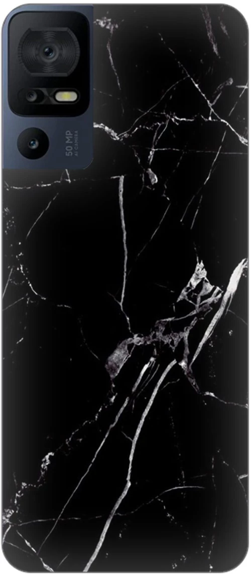 Marble Black Silicone Case θήκη για TCL 40 SE 4G