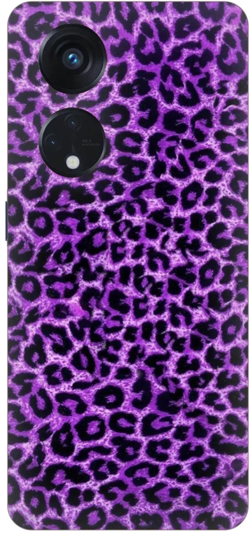 Animal Print Leopard Purple Silicone Case θήκη για OPPO A98 5G