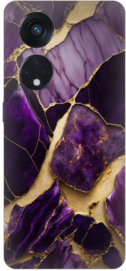 Marble Black-Purple Silicone Case θήκη για OPPO A38 4G