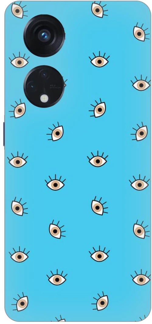 Eyes in Blue Silicone Case θήκη για OPPO A38 4G