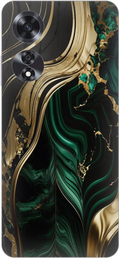 Marble Green-Gold Silicone Case θήκη για OPPO A60 4G
