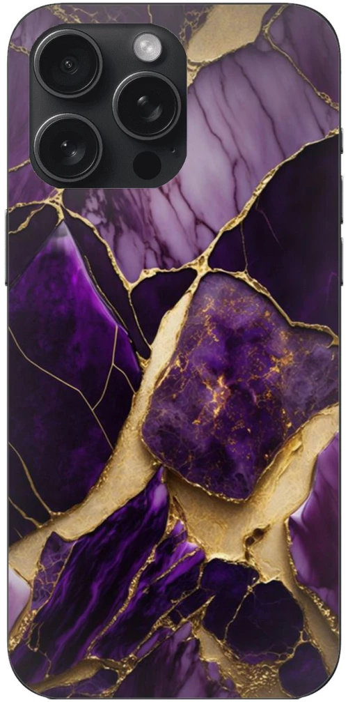 Marble Black-Purple Θήκη για iPhone 16 Pro