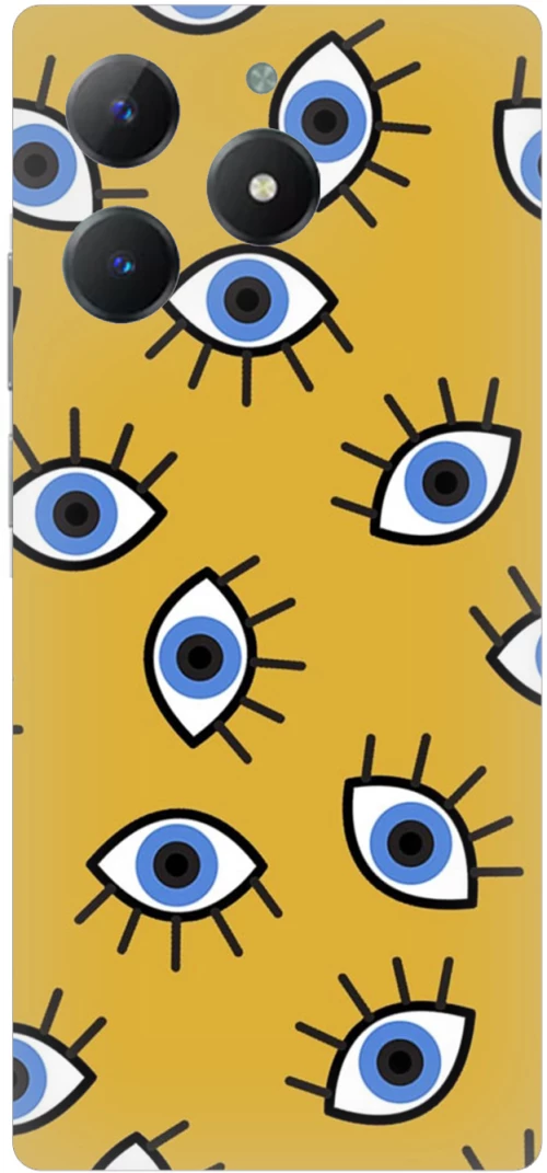 Eyes in Yellow Silicone Case θήκη για Realme C61 4G
