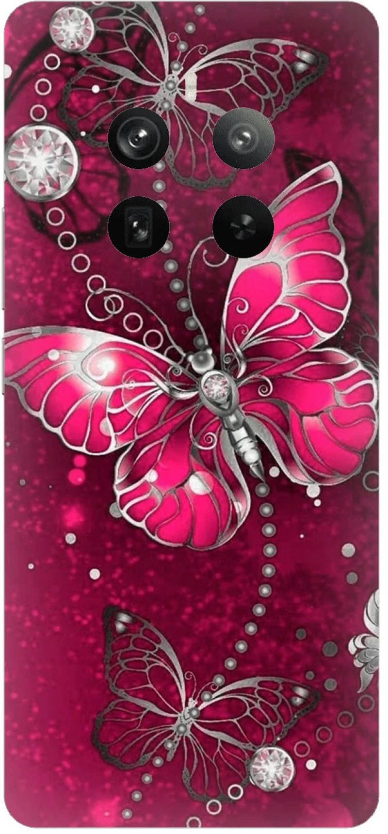 Butterfly Fuchsia Case θήκη για Realme 12 Pro 5G