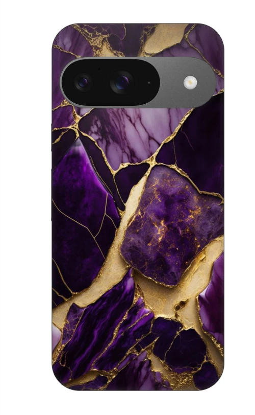 Marble Black-Purple Case θήκη για Google Pixel 9 5G
