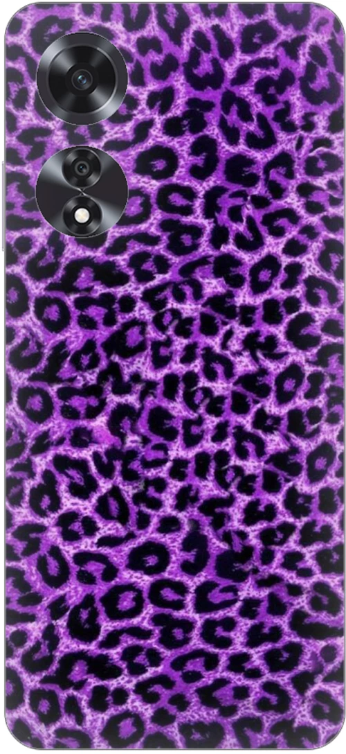 Animal Print Leopard Purple Silicone Case θήκη για OPPO A58 4G