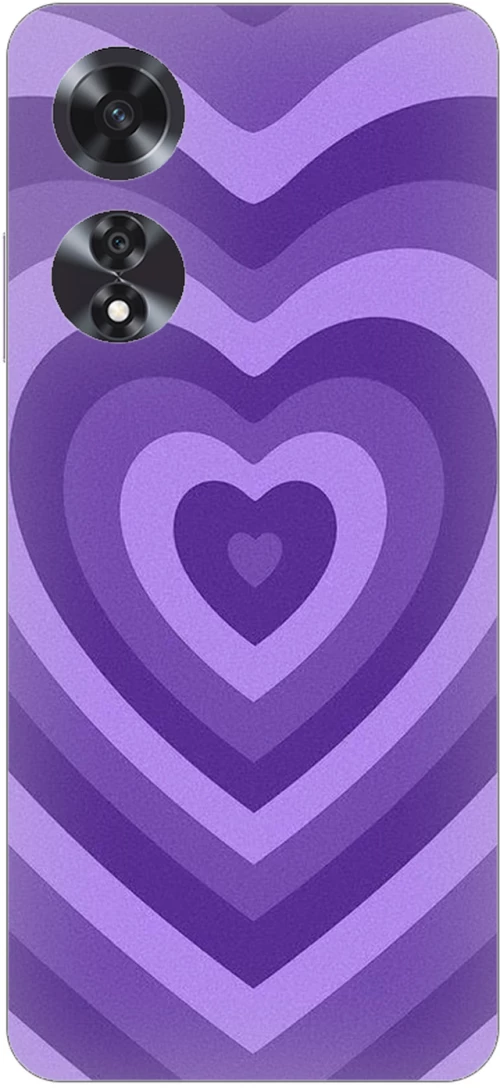 Purple Hearts Silicone Case θήκη για OPPO A58 4G