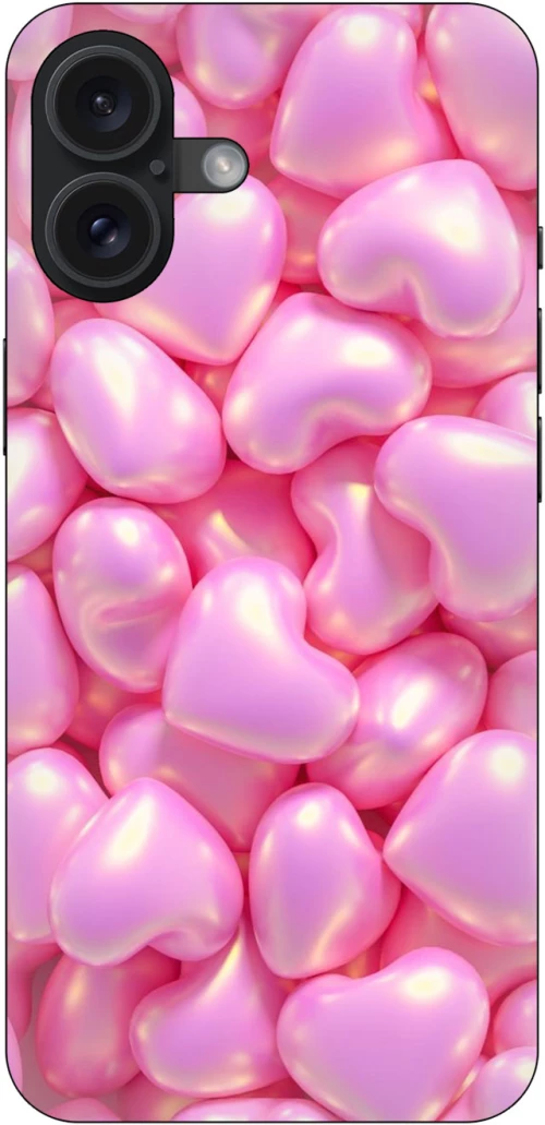 Pink Hearts Θήκη για iPhone 16 Plus