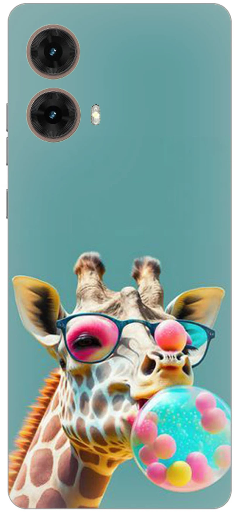 Colorful Giraffe Silicone Case Θήκη για Motorola Moto G85 5G
