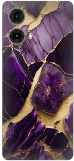 Marble Black-Purple Silicone Case Θήκη για Motorola Moto G85 5G