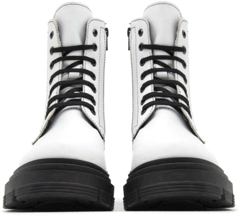 DEBUTTO DONNA LEATHER BIKER BOOTS WOMEN DEBUTTO DONNA ΛΕΥΚΟ (DD-651-L)