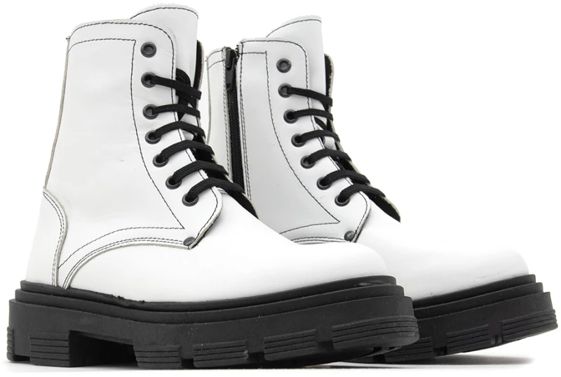 DEBUTTO DONNA LEATHER BIKER BOOTS WOMEN DEBUTTO DONNA ΛΕΥΚΟ (DD-651-L)