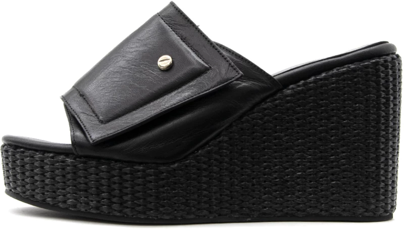 BACALI COLLECTION LEATHER PLATFORMS WOMEN BACALI COLLECTION ΜΑΥΡΟ (BCL-K23-01-BLACK-L)