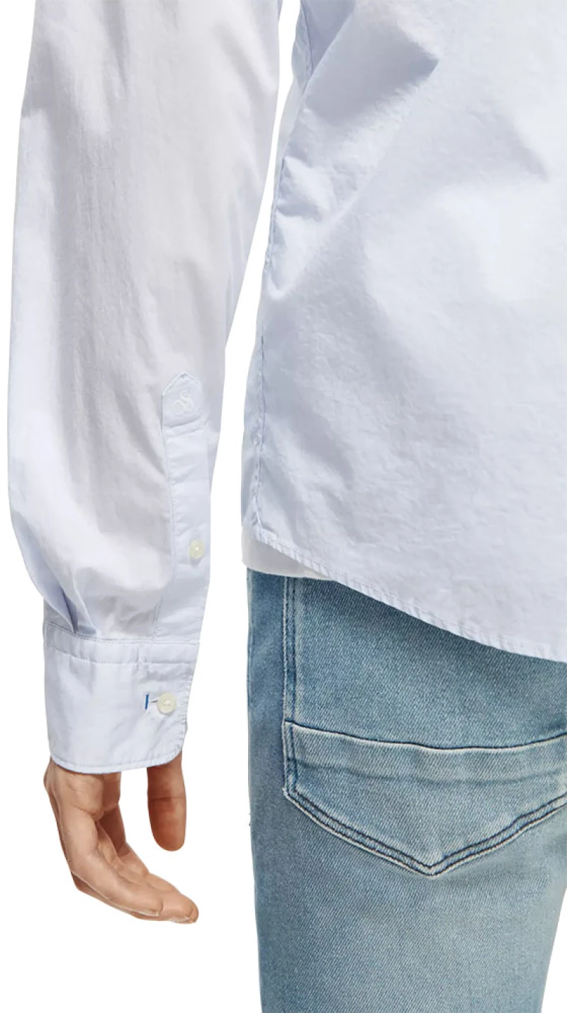 SCOTCH n SODA ESSENTIAL SOLID SLIM FIT SHIRT MEN SCOTCH & SODA ΣΙΕΛ (179006-0765)