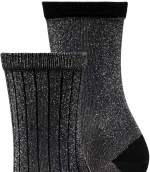 ONLY ONLELENA 2 PACK SOCKS WOMEN ONLY ΑΣΗΜΙ- ΜΑΥΡΟ (15253098-BLACK)
