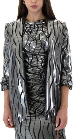 ZOYA METALLIC PRINTED BLAZER WOMEN ZOYA ΑΣΗΜΙ- ΜΑΥΡΟ (1461.210.0564-SILVER)