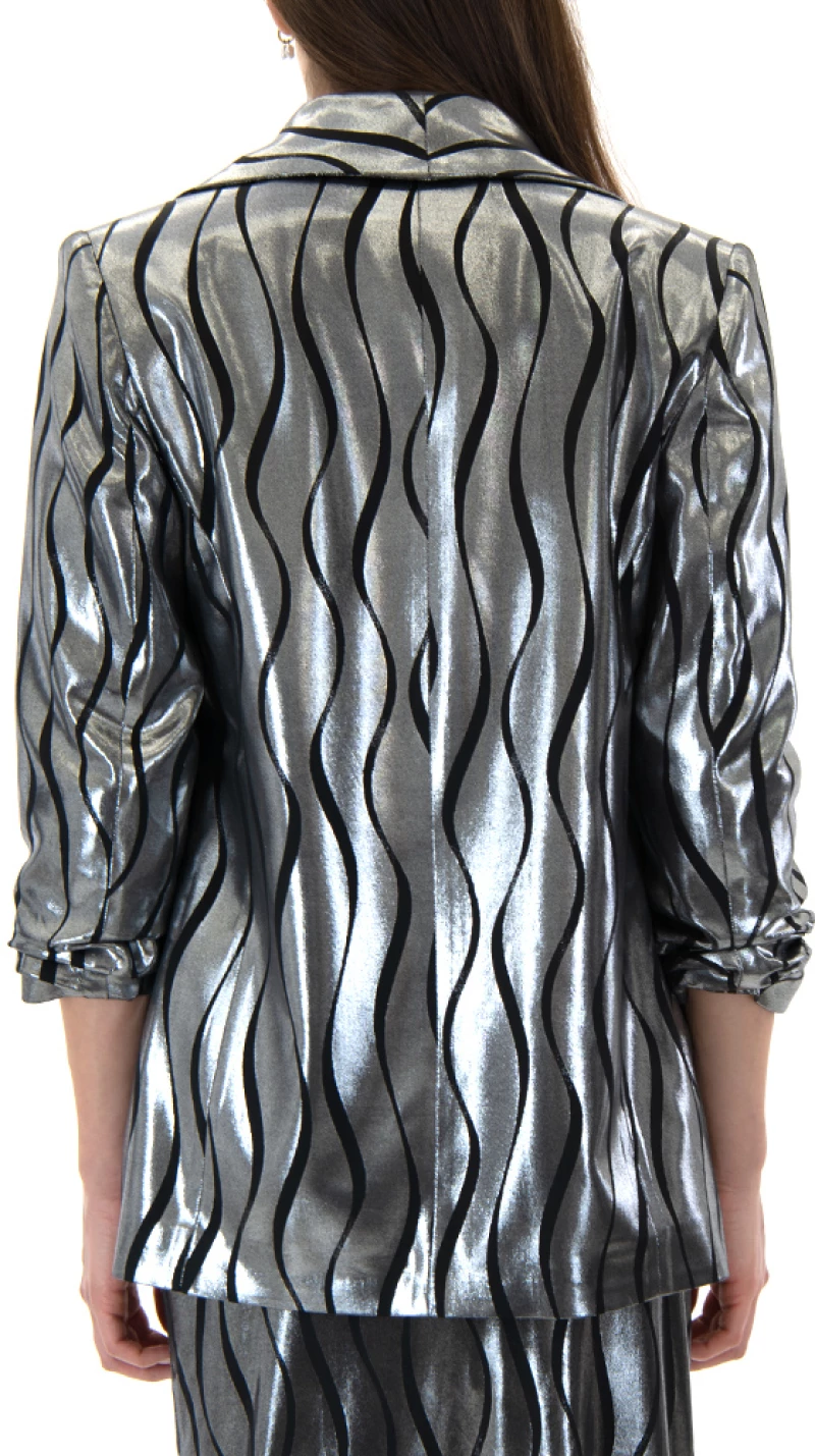 ZOYA METALLIC PRINTED BLAZER WOMEN ZOYA ΑΣΗΜΙ- ΜΑΥΡΟ (1461.210.0564-SILVER)