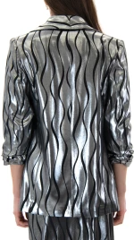 ZOYA METALLIC PRINTED BLAZER WOMEN ZOYA ΑΣΗΜΙ- ΜΑΥΡΟ (1461.210.0564-SILVER)