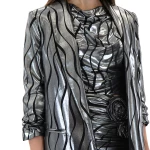 ZOYA METALLIC PRINTED BLAZER WOMEN ZOYA ΑΣΗΜΙ- ΜΑΥΡΟ (1461.210.0564-SILVER)