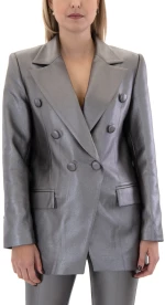 ZOYA METALLIC DOUBLE BREASTED BLAZER WOMEN ZOYA ΑΣΗΜΙ (1461.207.0576-SILVER)