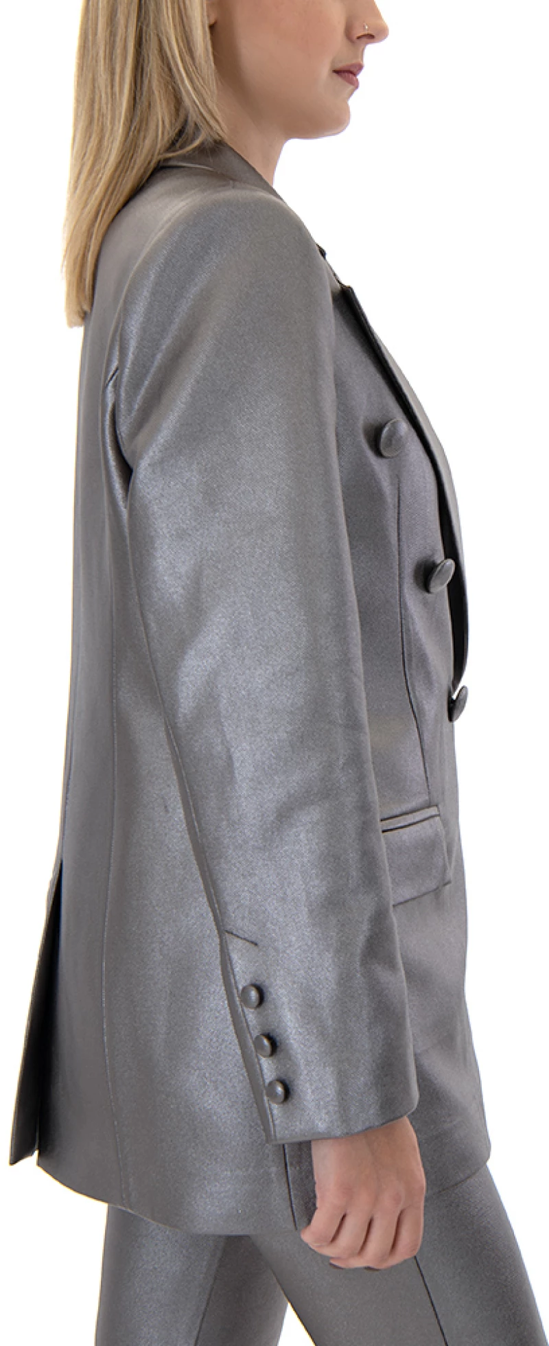ZOYA METALLIC DOUBLE BREASTED BLAZER WOMEN ZOYA ΑΣΗΜΙ (1461.207.0576-SILVER)