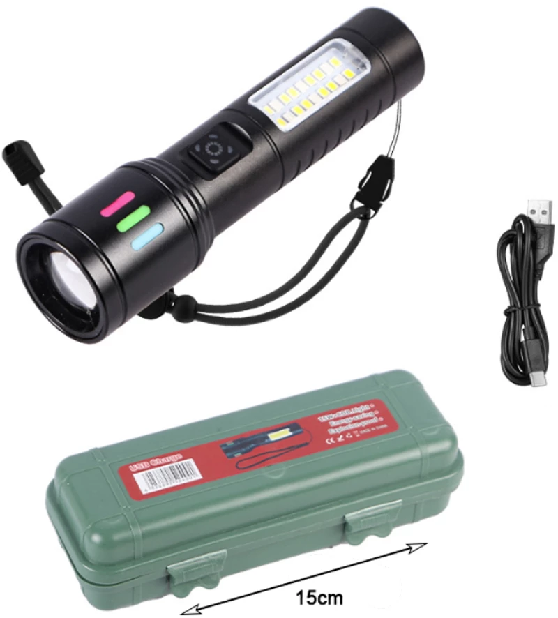 Επαναφορτιζόμενος Φακός LED USB 15W - COB Flashlight