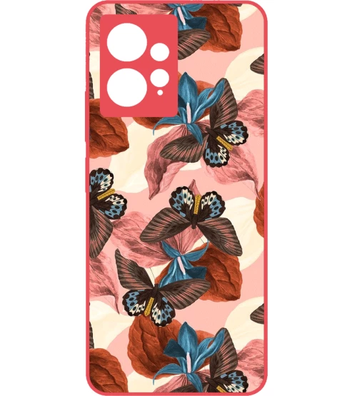 BUTTERFLY Premium Protective Hard Case hot pink Θήκη για Xiaomi Redmi Note 12 4G