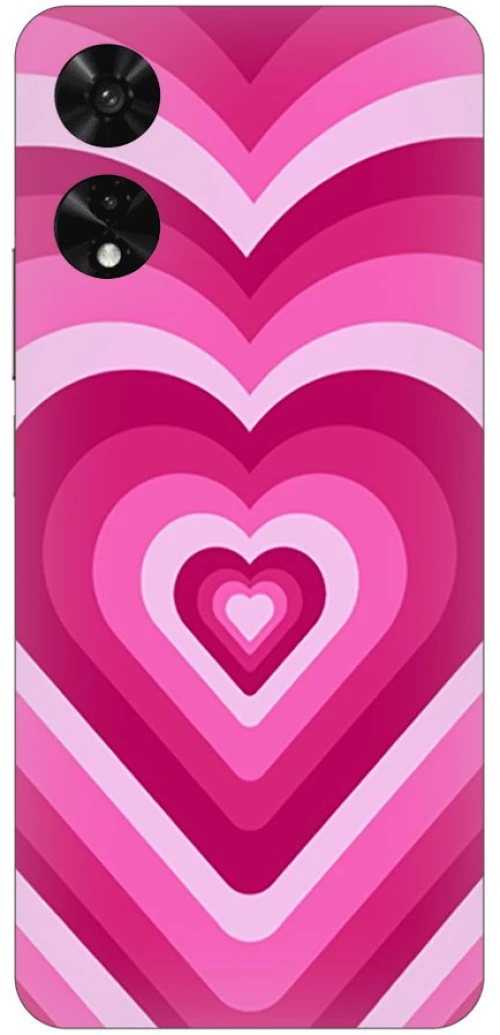 Hearts Pink  Silicone Case θήκη για TCL 505