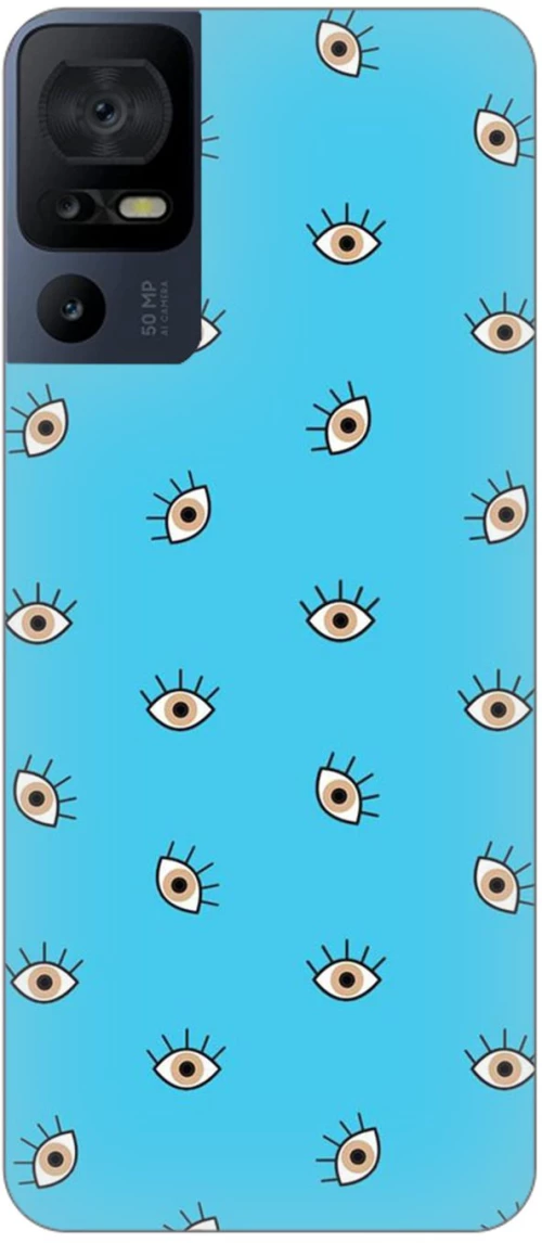 Eyes in Blue  Silicone Case θήκη για TCL 40 SE 4G