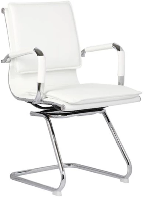 BF3600V Πολυθρόνα Γραφείου Επισκέπτη, Μέταλλο Βάση Χρώμιο - PU Άσπρο 55x63x92υψ Woodwell 16930 ΕΟ244,1