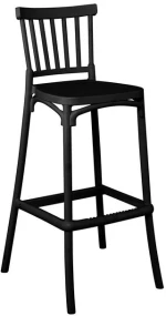 WINDSOR Σκαμπό BAR, PP Μαύρο UV Protection 49x46x103υψ Woodwell 25028 Ε400,2