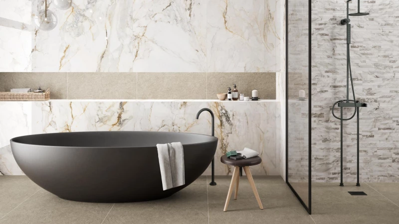 Πλακάκι CR. PISA GOLD 60x120 Λευκό Γυαλιστερό
