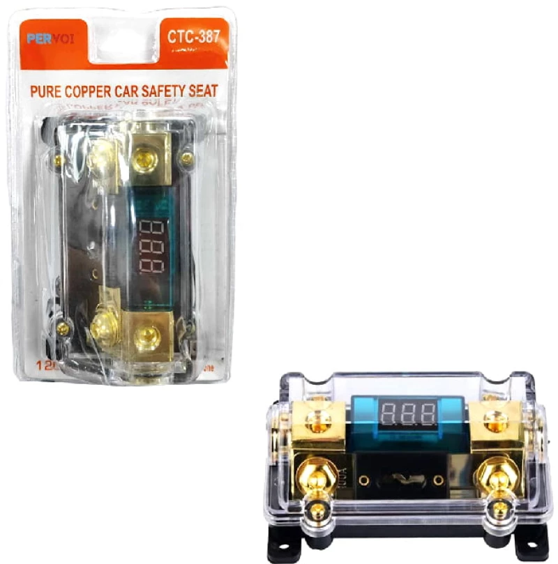 PerVoi Ασφαλειοθήκη με ψηφιακό βολτόμετρο CTC-387 - Digital Fuse Holder