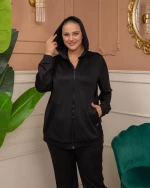 REBECCA γυναίκεια φούτερ ζακέτα με κουκούλα bigsize 2% ελασταν, 98% βαμβάκι