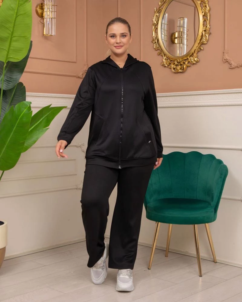 REBECCA γυναίκεια φούτερ ζακέτα με κουκούλα bigsize 2% ελασταν, 98% βαμβάκι