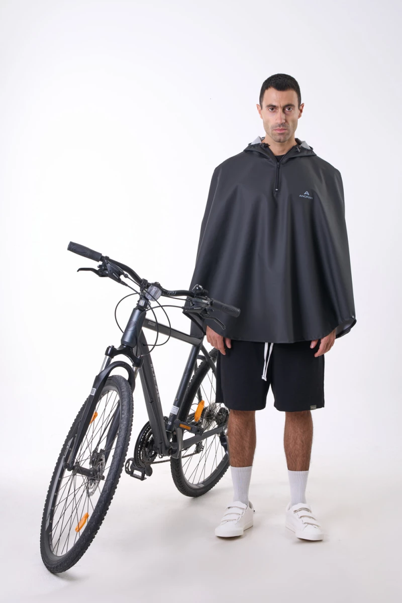 Anorak Αδιάβροχο Πόντσο Cyclist® flex - Μαύρο
