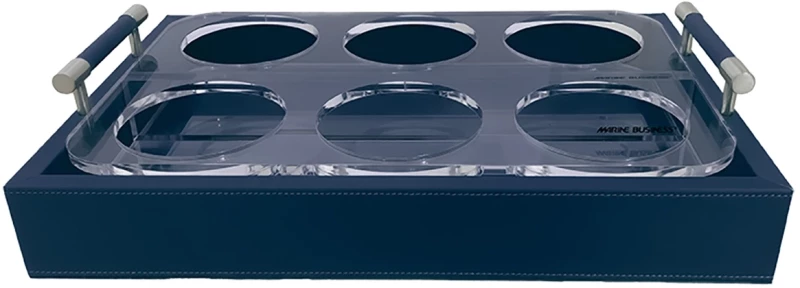 Marine Business Tray for Glasses Navy Δίσκος Με Ποτηροθήκες