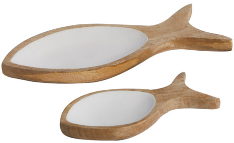 Marine Business Μπολ Στρογγυλό Ψάρι Cocoa Λευκό (Σετ 2 τμχ.)