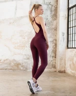 Cross Braces Jumpsuit Push-Up και Σμίλευσης Lismina 1903 Damson