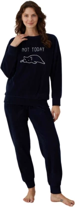 Πιτζάμα Γυναικεία Homewear Not Today W01017 - ΜΠΛΕ ΣΚΟΥΡΟ