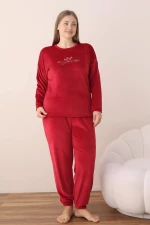 Πιτζάμα Γυναικεία Homewear Βελουτέ 3112 - ΚΡΑΣΟΥΛΙ