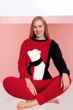 Πιτζάμα Γυναικεία Fleece W8177 - ΚΟΚΚΙΝΟ
