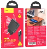 HOCO N38 DELGADO ΦΟΡΤΙΣΤΗΣ PD20W  ΜΕ ΚΑΛΩΔΙΟ PD ΣΕ LIGHTNING  2 ΘΥΡΕΣ  ΜΑΥΡΟΣ