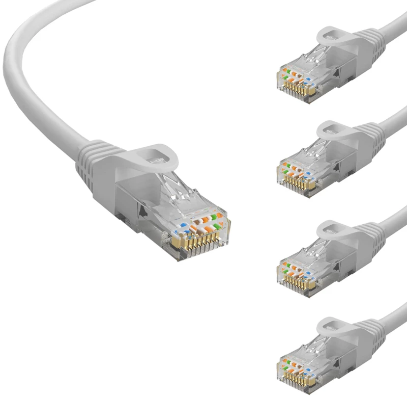 POWERTECH καλώδιο δικτύου CAB-N413-5  Cat 6 U/UTP  CCA  250Hz  0.25m  γκρι  5τμχ