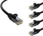 POWERTECH καλώδιο δικτύου CAB-N401-5  Cat 6 U/UTP  CCA  250Hz  0.25m  μαύρο  5τμχ